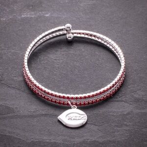 Cincinnati Reds Flexible Adjustable Bracelet Featuring Red Crystals